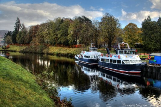 Our boat awaits for the cruise on Loch Ness