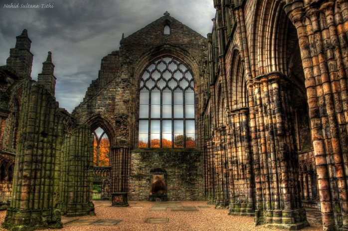 Ruins of Holyrood Abbey in Edinburgh