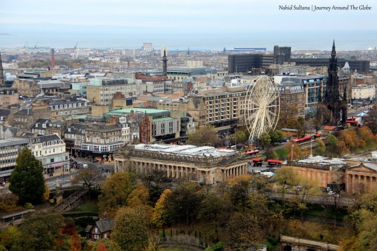 Looking over Edinburgh from the castle