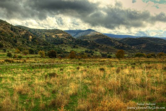 Driving by scenic Troodos Mountains in Cyprus