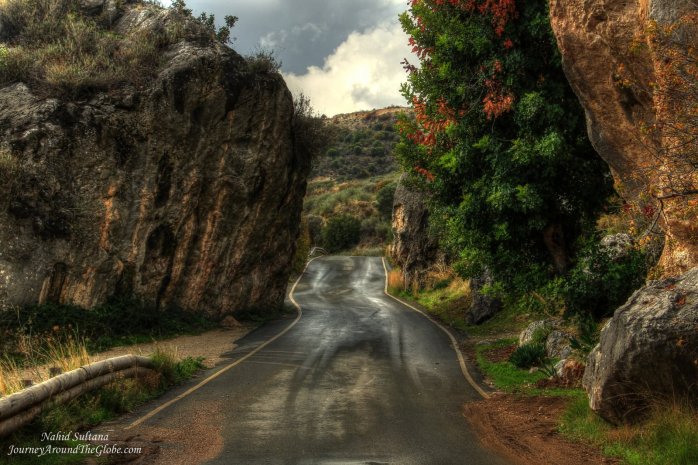 Roads in Troodos Mountains in Cyprus