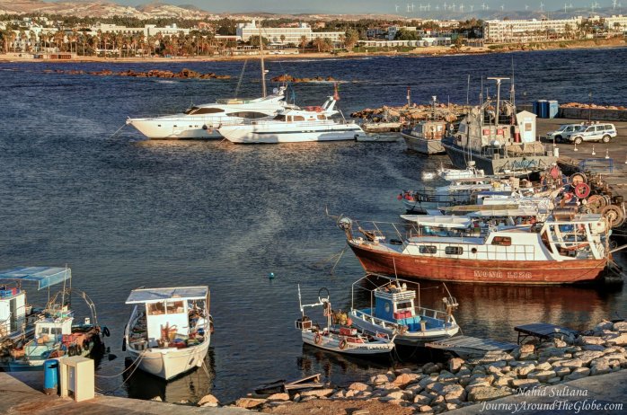 Looking over Paphos Harbor from the castle, in Cyprus