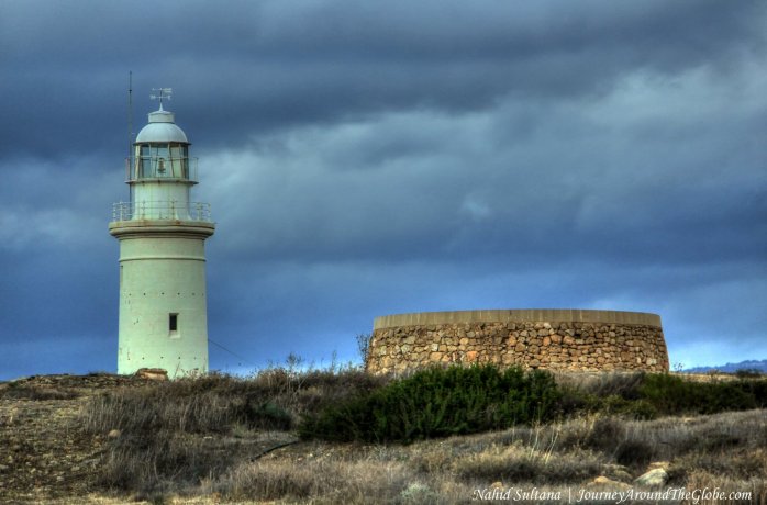 A lighthouse by the sea in Paphos Archeological site