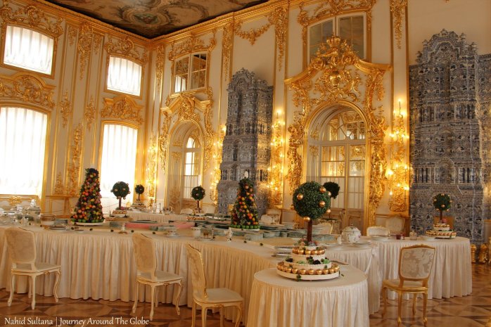 A dazzling room inside Catherine's Palace in St. Petersburg