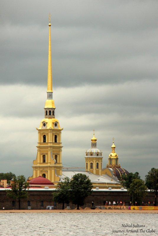 Peter and Paul Fortress by Neva River in St. Petersburg