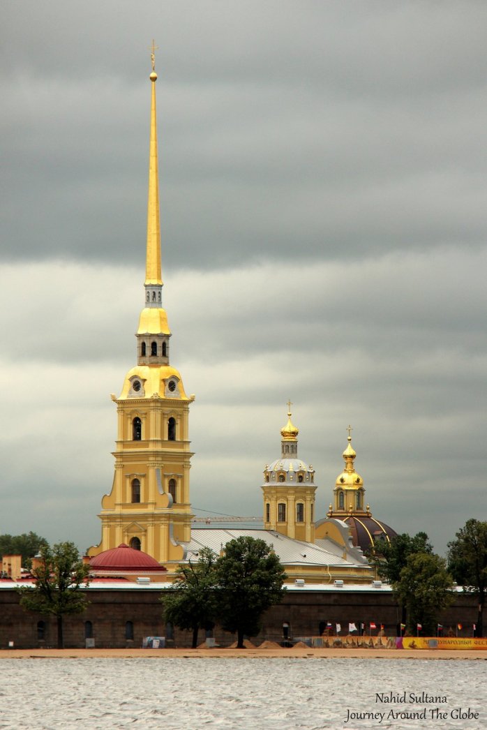Peter and Paul Fortress by Neva River in St. Petersburg
