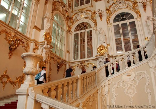 Grand staircase of Hermitage Museum in St. Petersburg