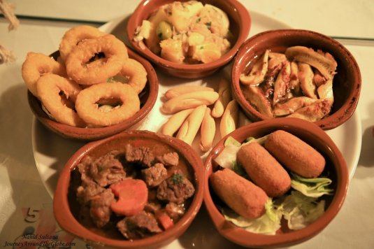 Some tapas we had for dinner in Malaga, Spain