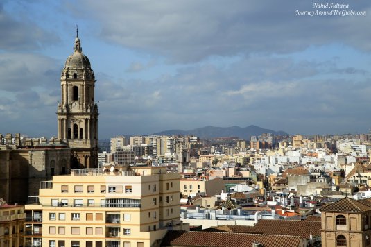 View of Malaga Cathedral from Alcazaba