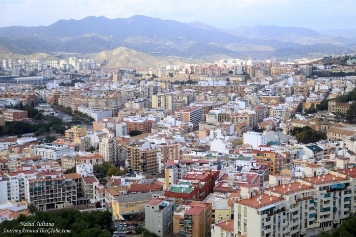 Overlooking the whole city of Malaga from Gibralfaro Fortress