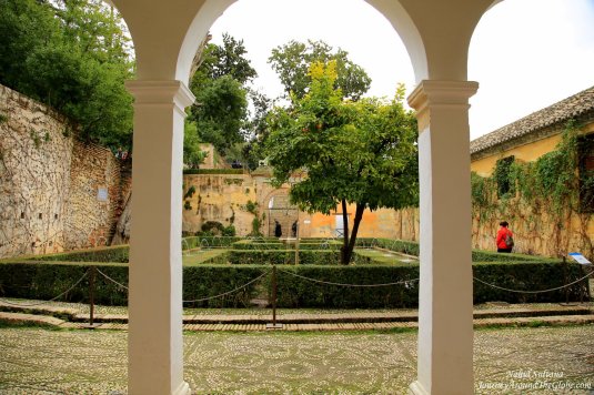 Court of Sultana in Generalife, one of the highlights of Alhambra in Granada, Spain