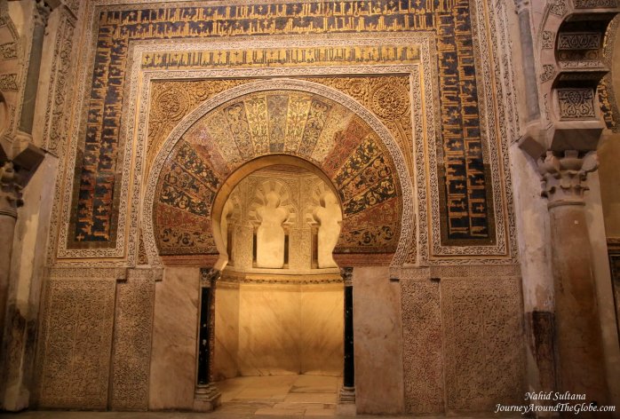 The original Mihrab of Mosque Cathedral in Cordoba, Spain