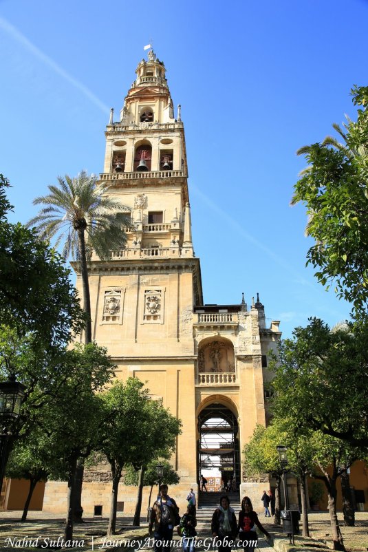 Bell Tower of Mosque Cathedral or Mezquita in Cordoba, Spain