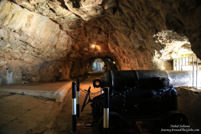 The Great Siege Tunnel - a 600 meter long tunnel in Gibraltar 