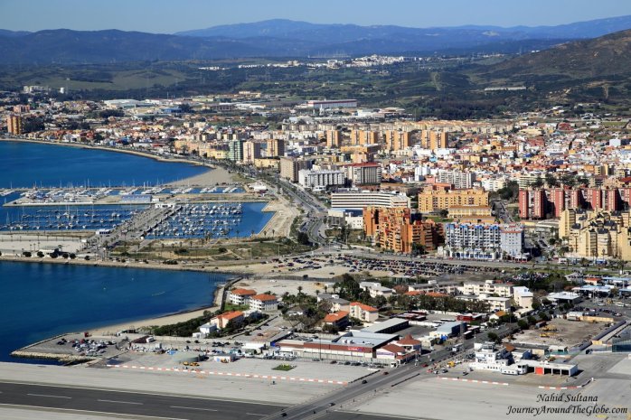 View from one of the small windows of Siege Tunnels in Gibraltar