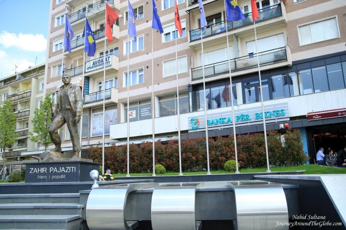 Portrait of a Kosovan's brave son in Pristina city center