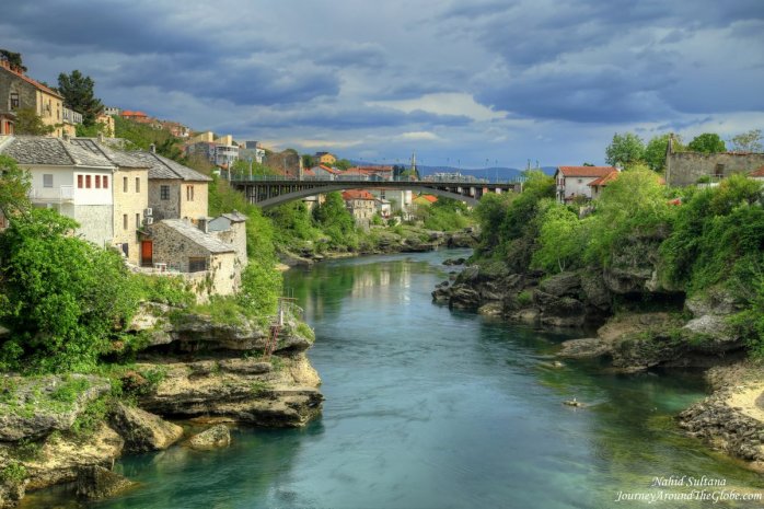 A stunning view from Stari Most in Mostar, BiH