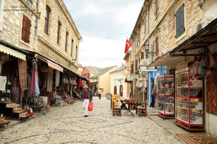 Old town and bazaar of Mostar in Bosnia