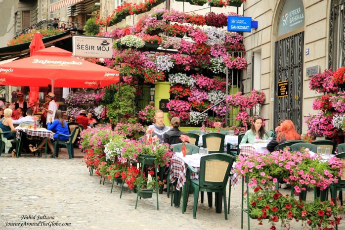 A beautiful restaurant in Skadarlija, Belgrade, Serbia