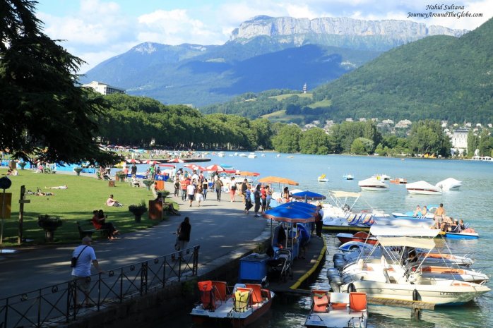 Standing on Pont des Amours in Annecy, France