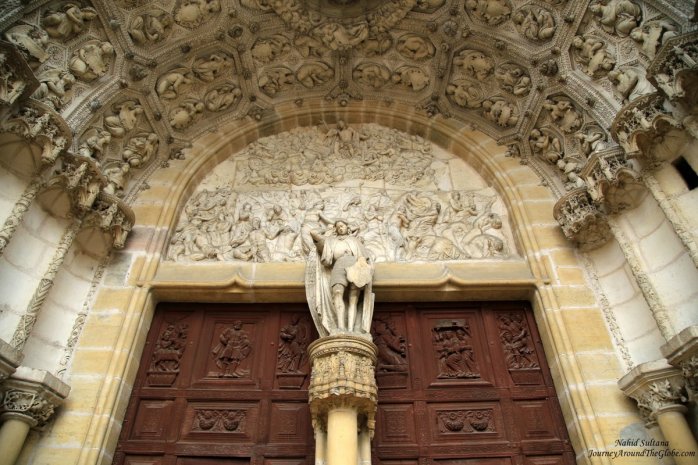 Gorgeous carvings on the main entrance of St. Michel Church in Dijon, France