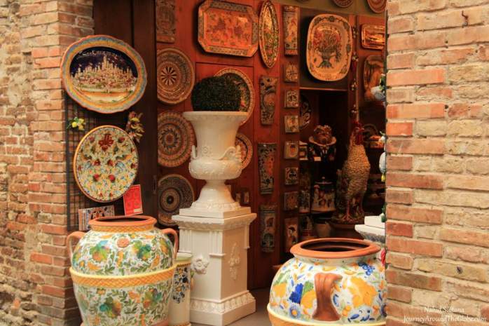 A pottery shop in San Gimignano, Italy