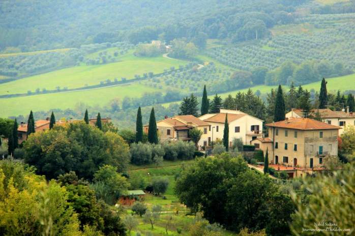 Looking over the countryside from Rocca in San Gimignano, Italy