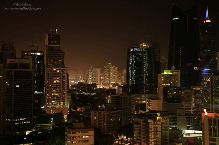"Jungle of Steels" a view of downtown Panama City from our hotel roof-top in Panama