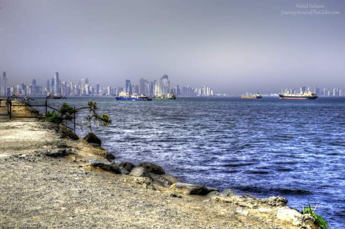 Looking at Panama City from Amador Causeway