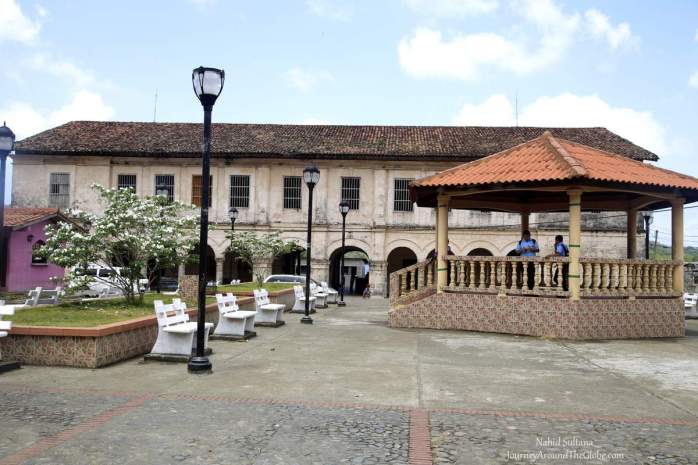 Plaza Mayor, the main plaza in Portobelo, Panama