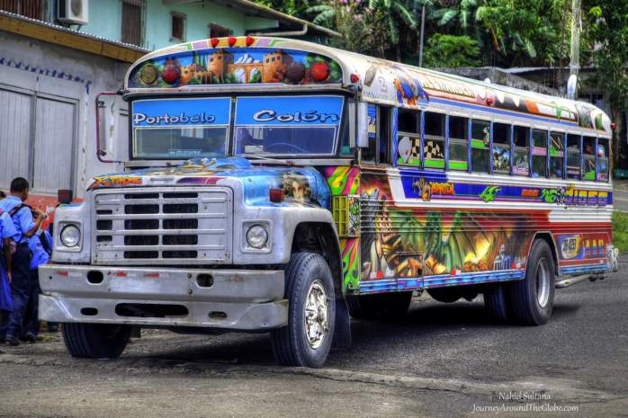 Isn't this a lovely looking bus? ... From Portobelo, Panama