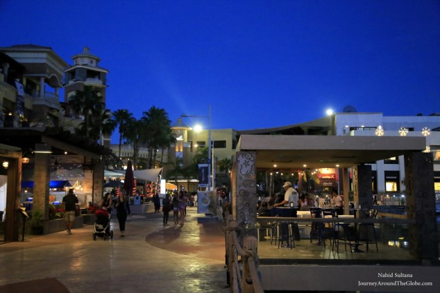 Cabo Marina after dark in Mexico