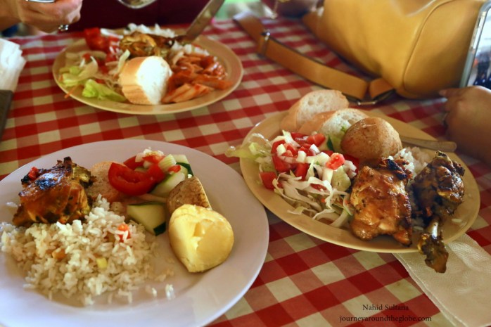 Our lunch in Saona Island in Dominican Republic - BBQ chicken