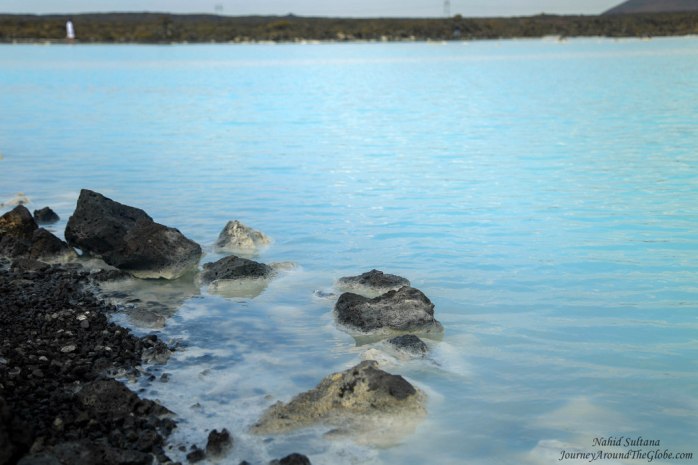 Milky blue water of Blue Lagoon in Iceland